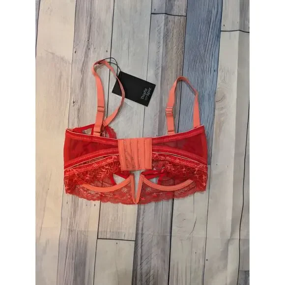 NWT Thistle and Spire Kane V-Wire Lace Bra Size 34F - Picture 2 of 4